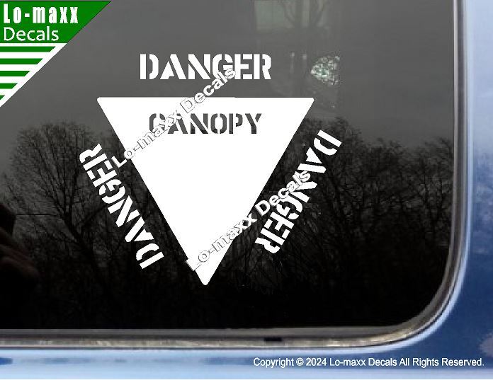 Danger Canopy Military Combat Aircraft Markings Stencil Font Die Cut Vinyl Decal