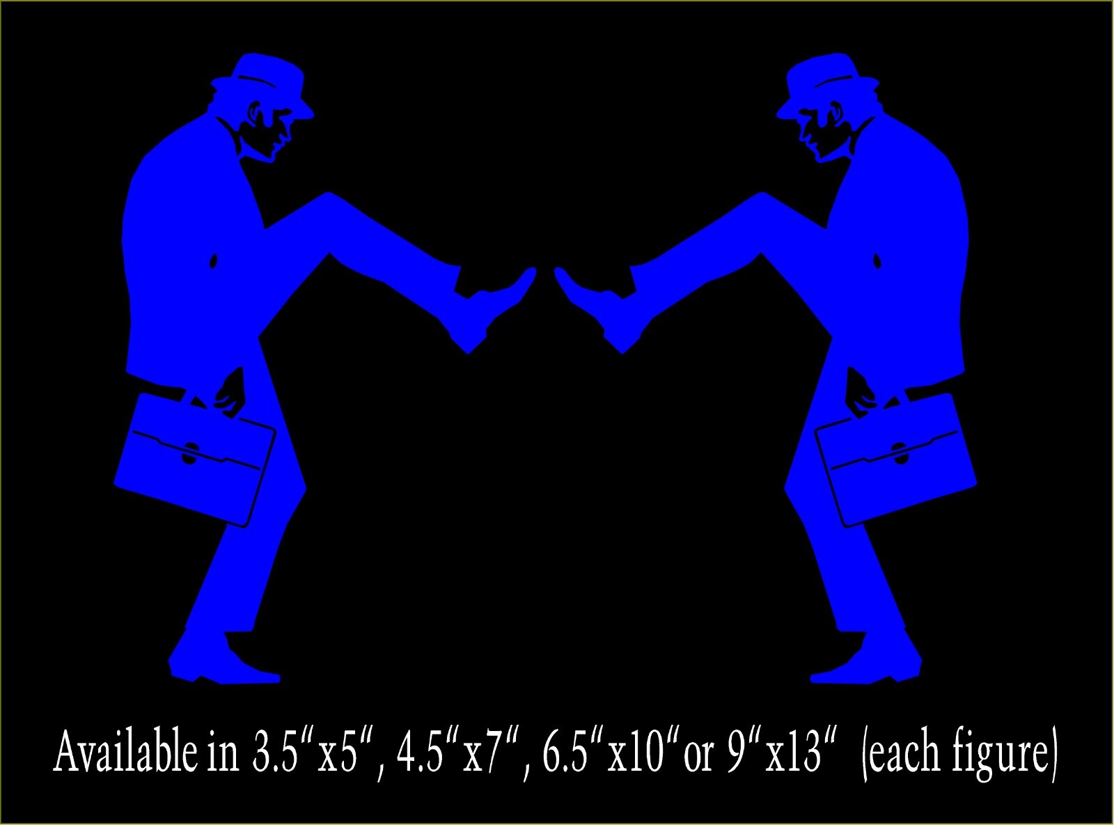 Silly Walks Man Decal Mirrored Image Set Monty Python window funny vinyl sticker