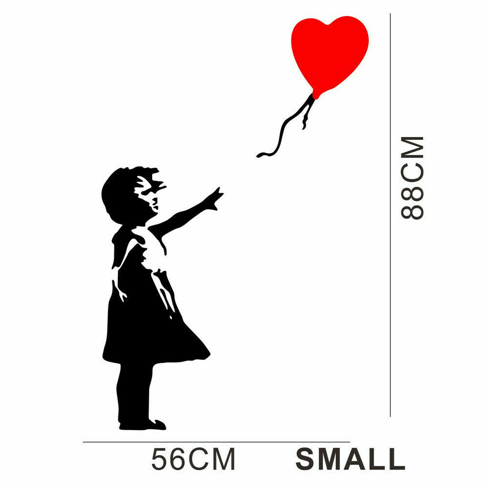 Banksy Art Wall Graffiti Love Balloon Little Girl Carved PVC Decal Sticker