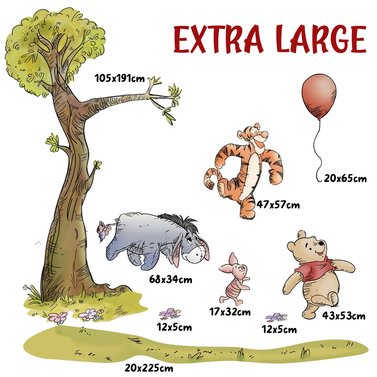 Winnie the Pooh Wall Decal – Tree & Friends Nursery Wall decal Sticker