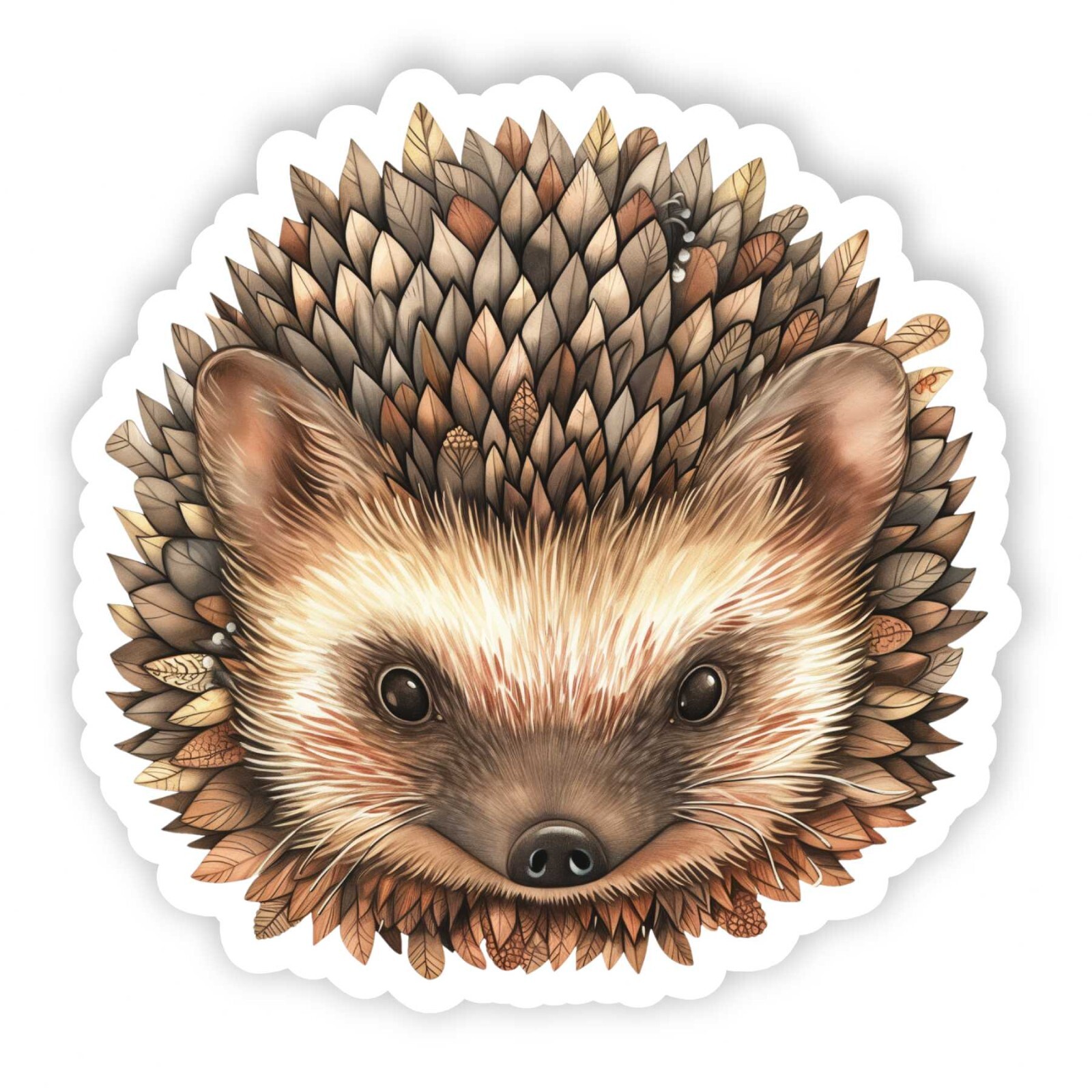 Hedgehog Vinyl Sticker, Water Resistant, Water Bottle, Laptop, Indoor use