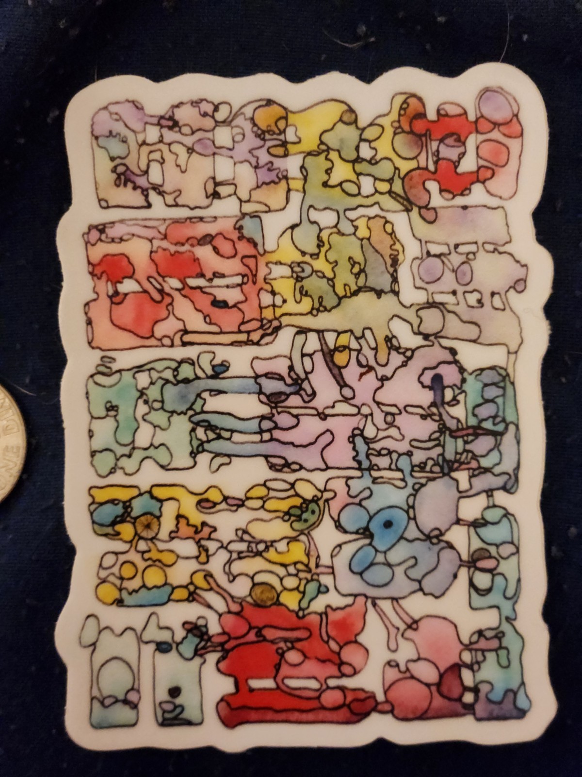 Pretty Monster Vinyl Sticker 2 x 3 – Print From An Original Watercolor Painting