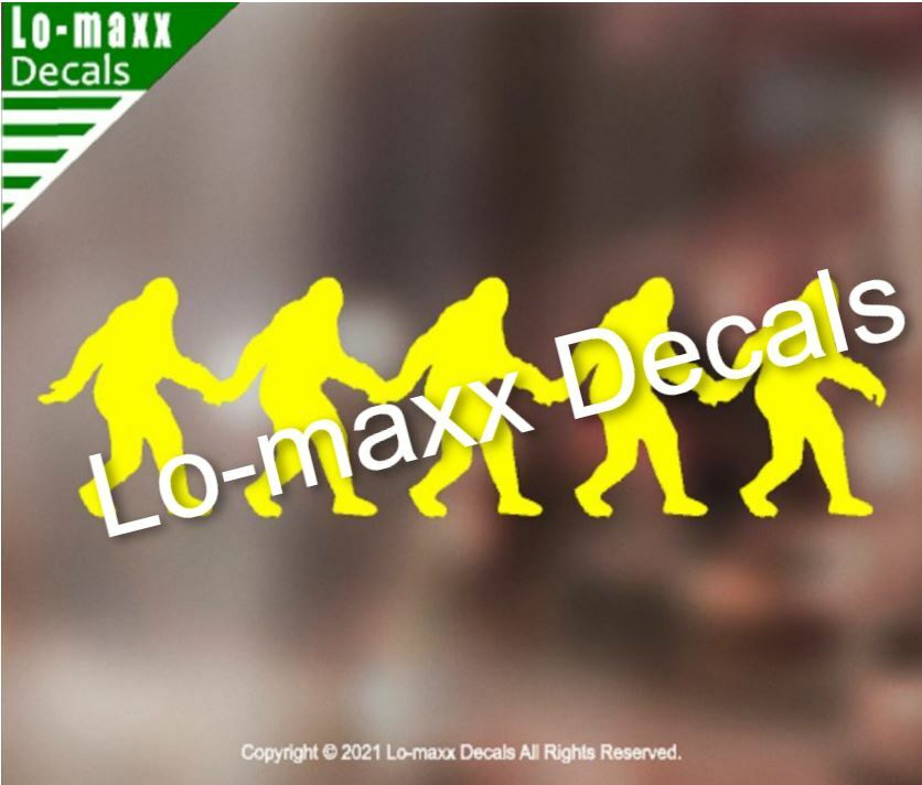 Bigfoot Holding Hands Love Chain Original Superior Quality Die Cut Vinyl Decal