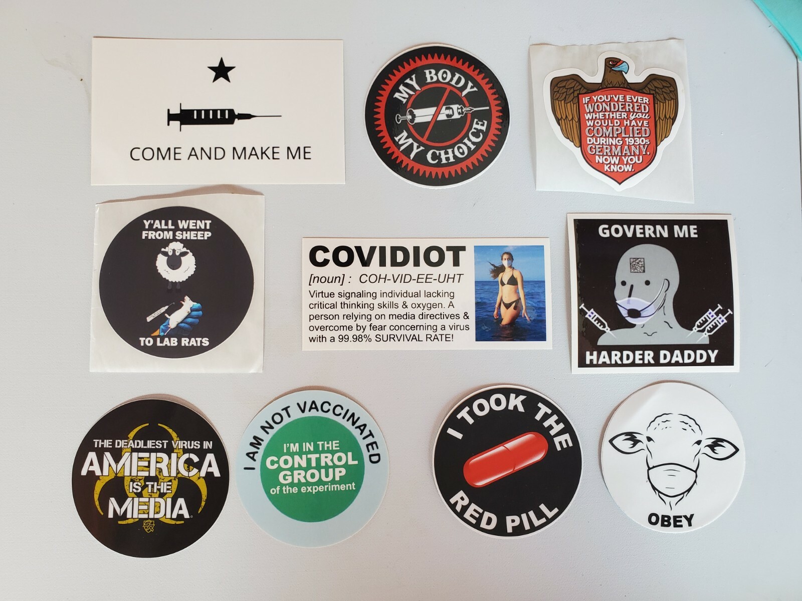 Vaccine 💉 GOV-DID PLANDEMIC HOAX STICKERS 3 Pack LOT YOU ARE THE RESEARCH