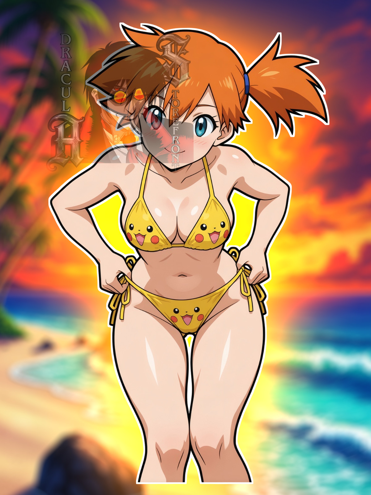 Adult Anime Waifu Pokemon Misty/ Kasumi 6" Vinyl Sticker