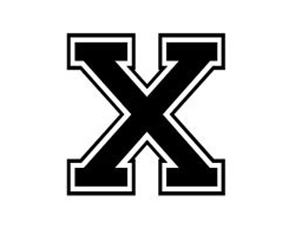 Varsity College Lettering – Letter X – Car Tablet Vinyl Decal