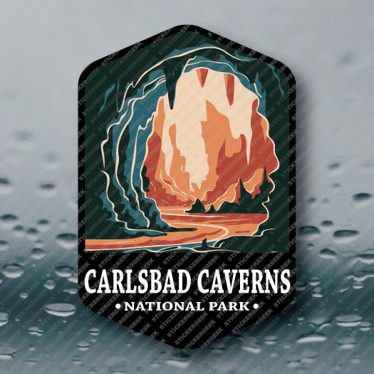 US National Park CARLSBAD CAVERNS NEW MEXICO Water Bottle Vinyl Sticker