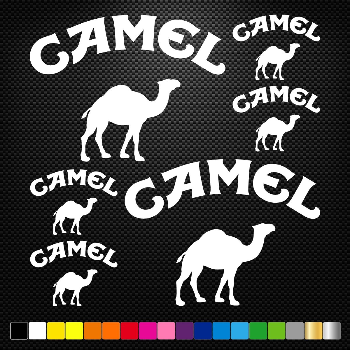 CAMEL – 6 Decals Stickers Sponsors Car Bike Motorcycle Motocross MX ATV