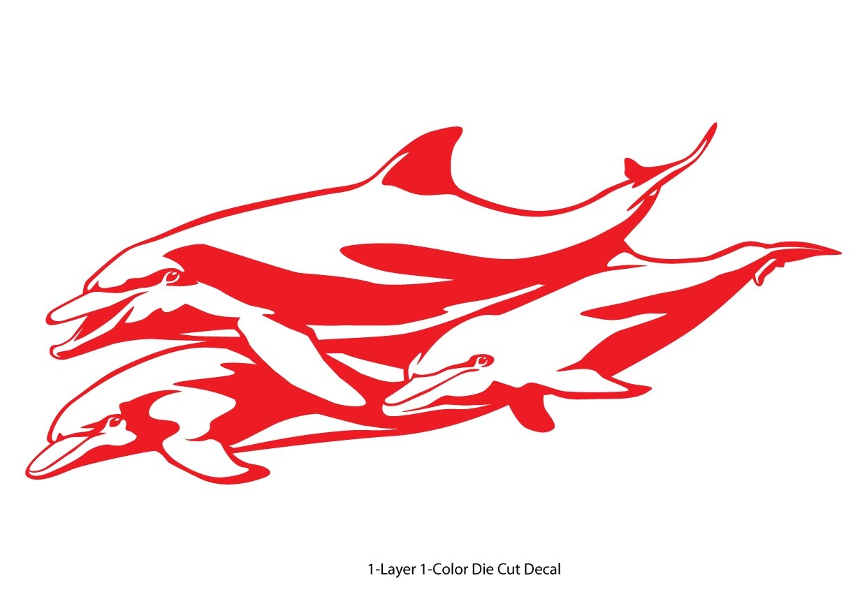 Sea Life – Dolphins 2 – Diver Car Truck Bumper Die Cut Decal Sticker