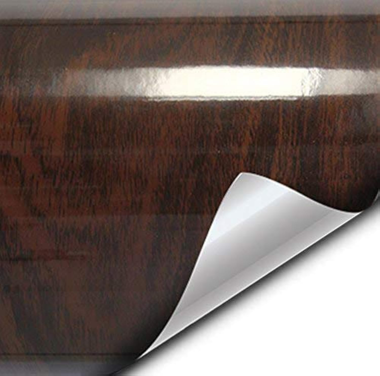 Dark Brown Cedar Wood Grain Vinyl Wrap 1ft x 48in Self Adhesive Furniture Film