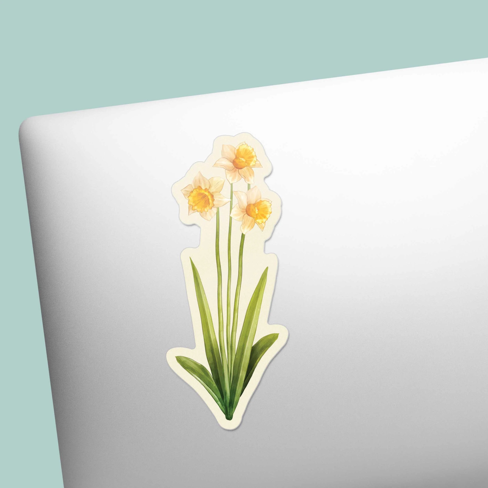 Mini Daffodil Flower Sticker- Cute Decal for Water Bottle or Laptop