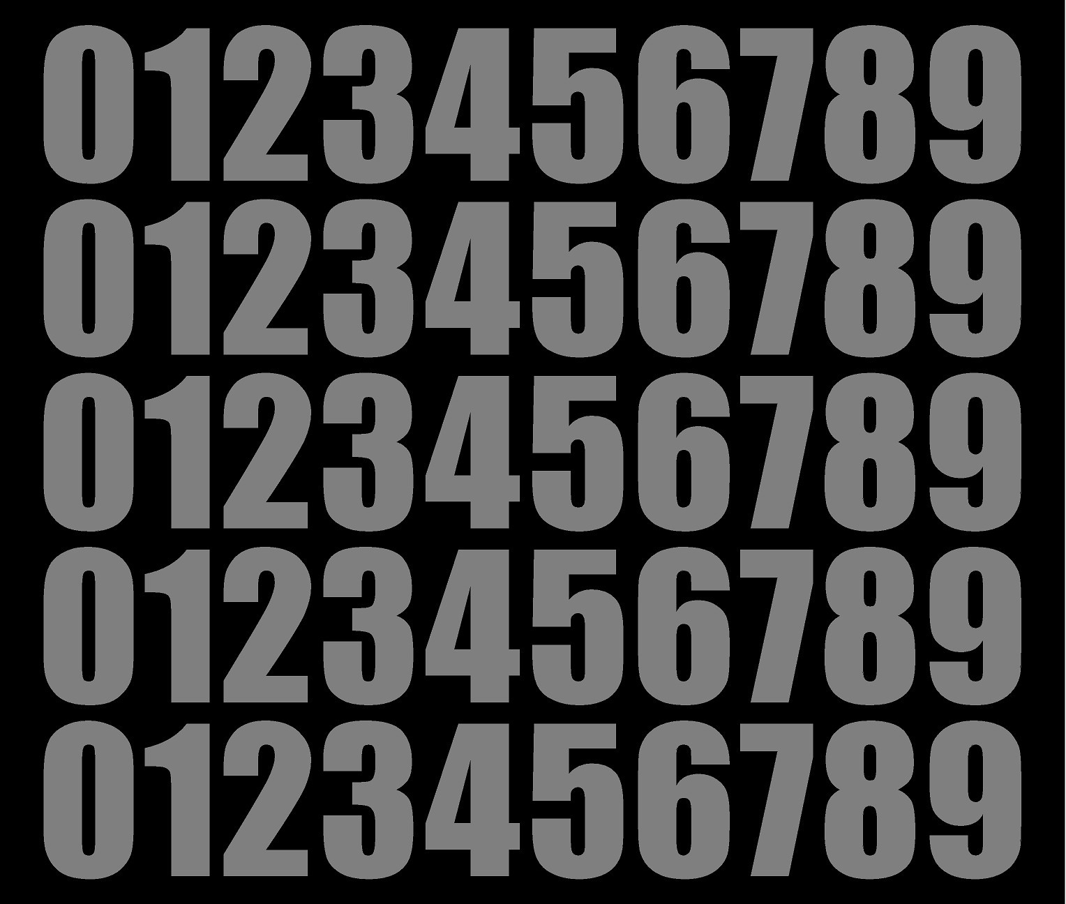 0 1 2 3 Numbers Die Cut Vinyl Decals Waterproof Many Colors and Sizes