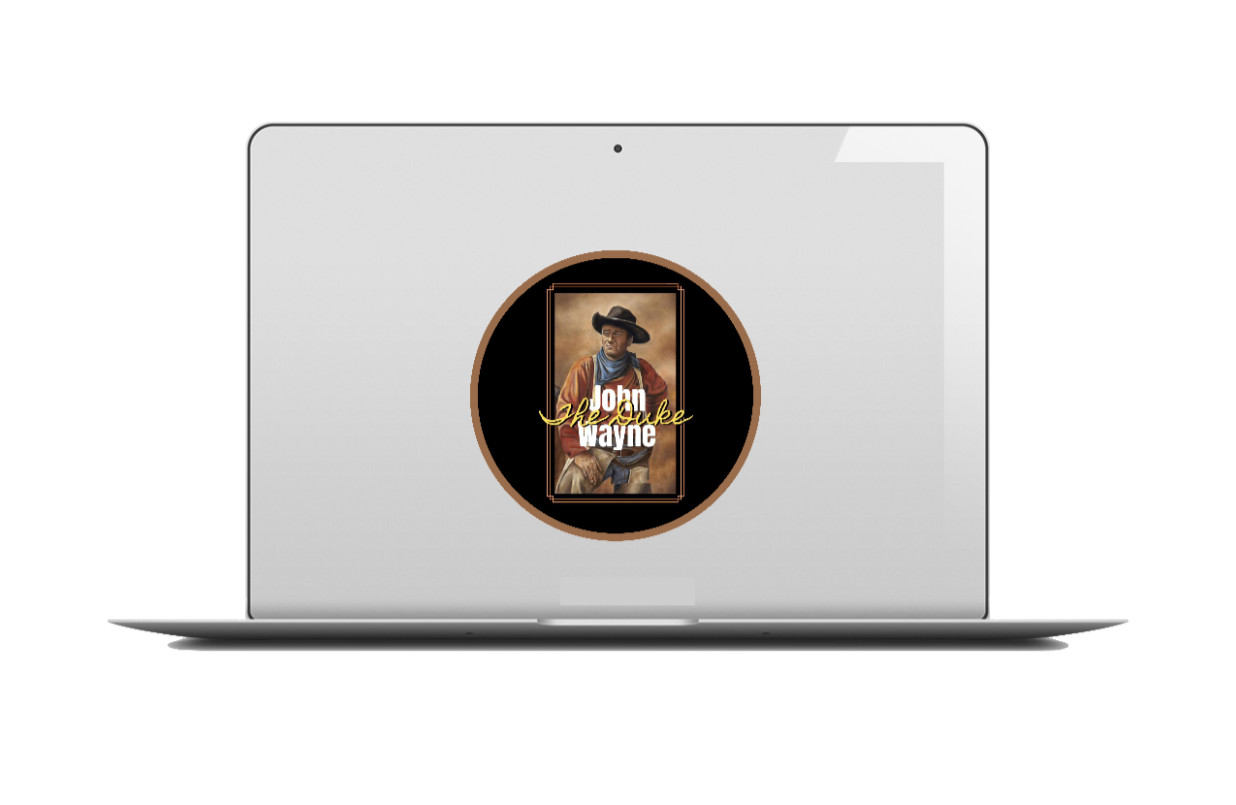 Movie Star (John Wayne) – 4" Handmade Vinyl Decal Vehicle Laptop Cooler Cup 262