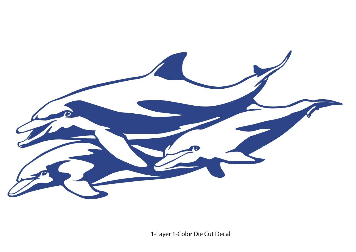 Sea Life – Dolphins 2 – Diver Car Truck Bumper Die Cut Decal Sticker