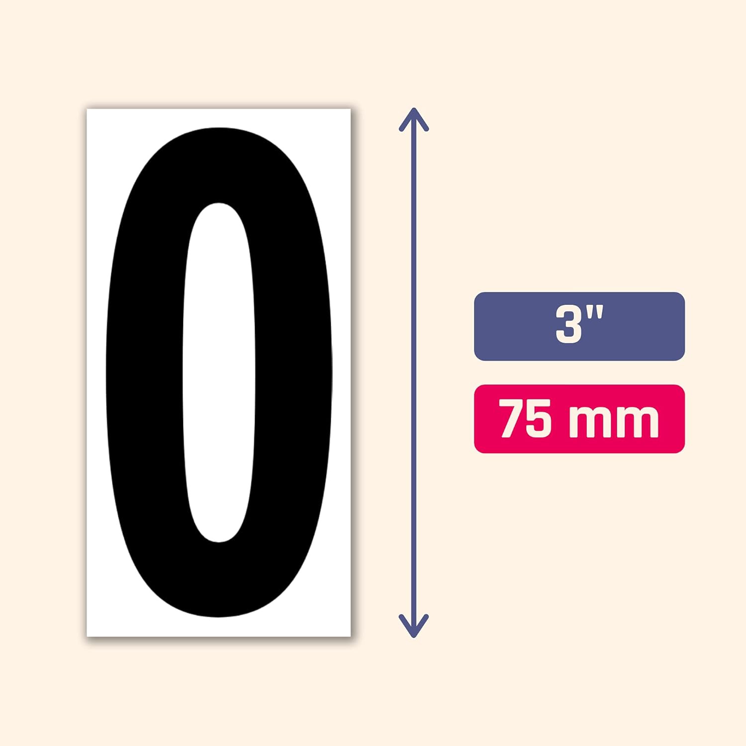200 Pieces, 3" – Vinyl Number Stickers, Waterproof Stick On Numbers – Black Numb