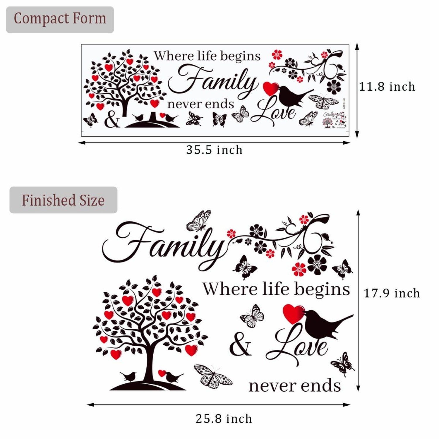 Family Wall Decor Family Wall Stickers Living Room Decal for Home Family Wall…
