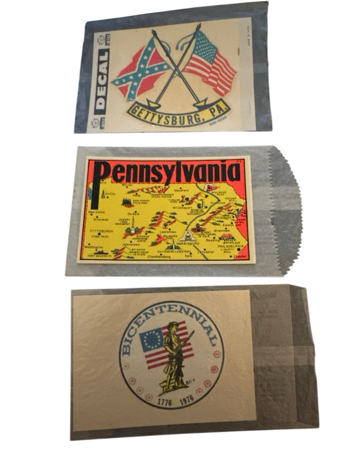 Vintage Impko & Lindgren – Turner Decals – Gettysburg Pennsylvania Bicentennial