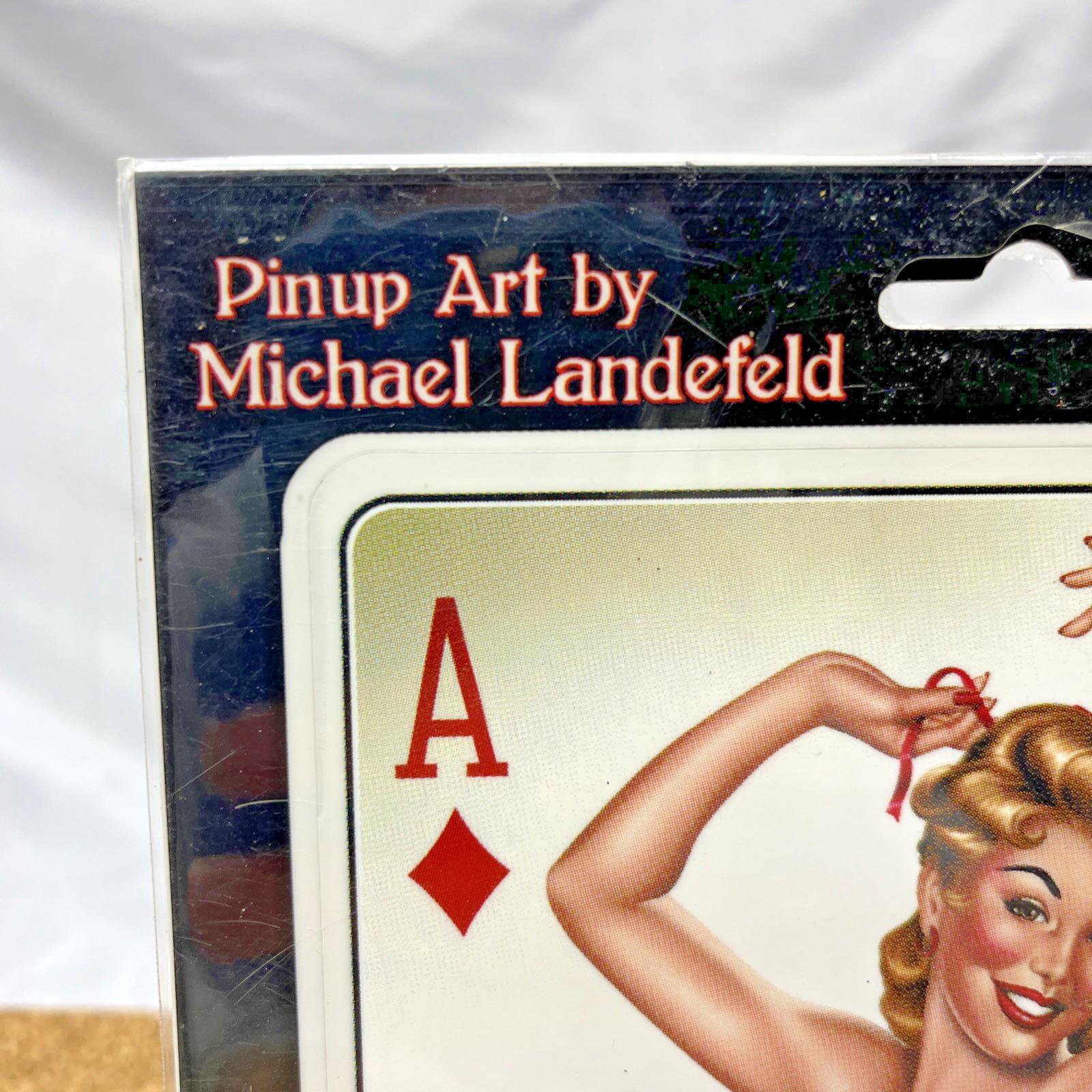 VTG Style Pinup Girl 6.5" Ace of Diamonds Decal Michael Landefeld Yujean NIP
