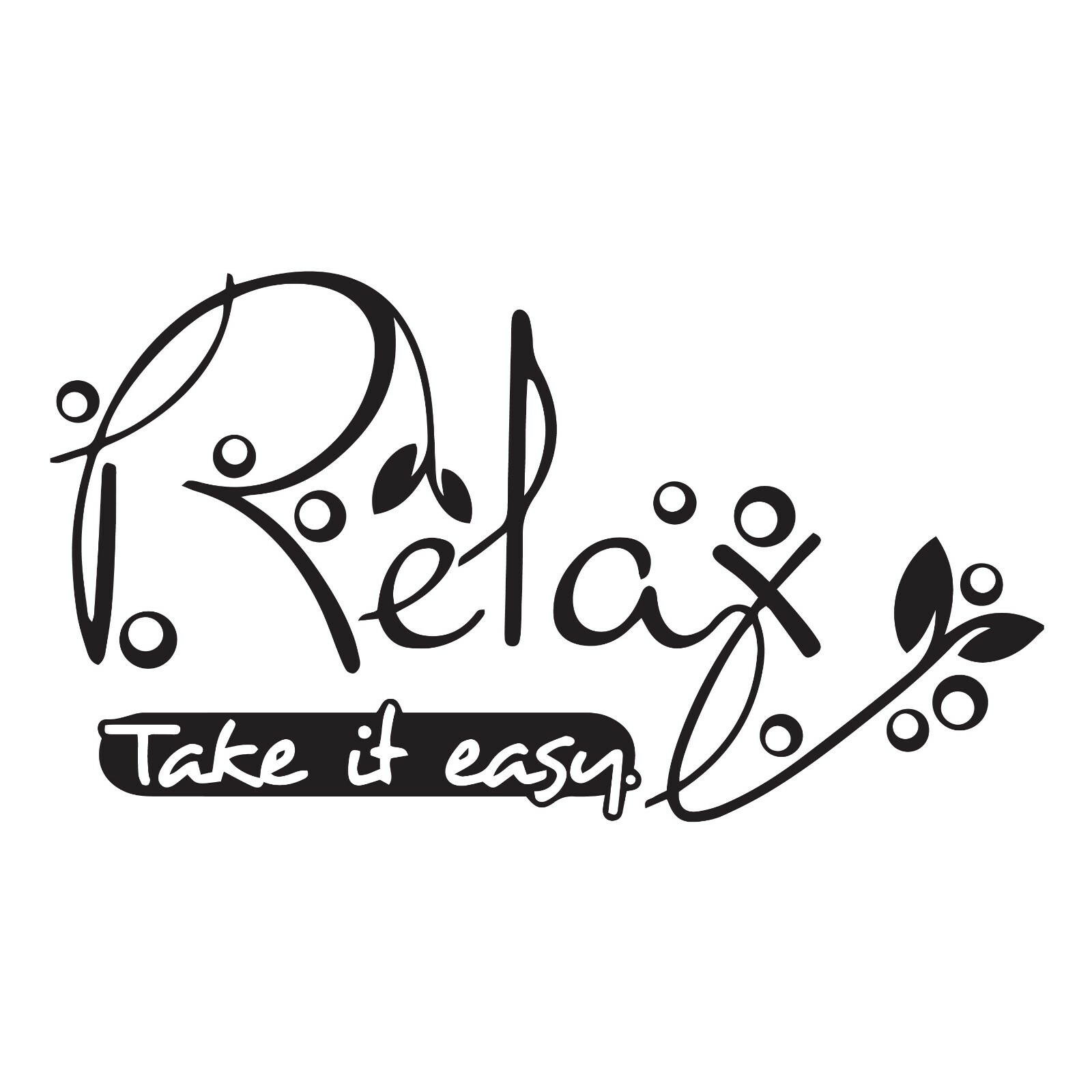Wall Decal Relax Take It Easy Phrase Interior Vinyl Decor Black gz554
