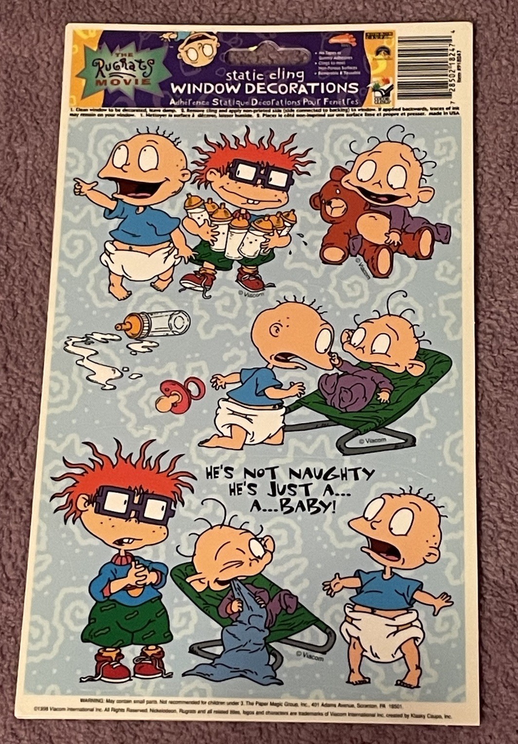 Vintage Rugrats Nickelodeon Static Cling Window Decorations NEW!! (3 AVAILABLE)