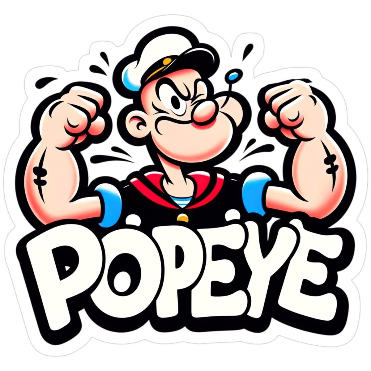 Popeye Sailorman Decal Sticker Car Truck Wall Mirror Phone Tumbler Bumper Window