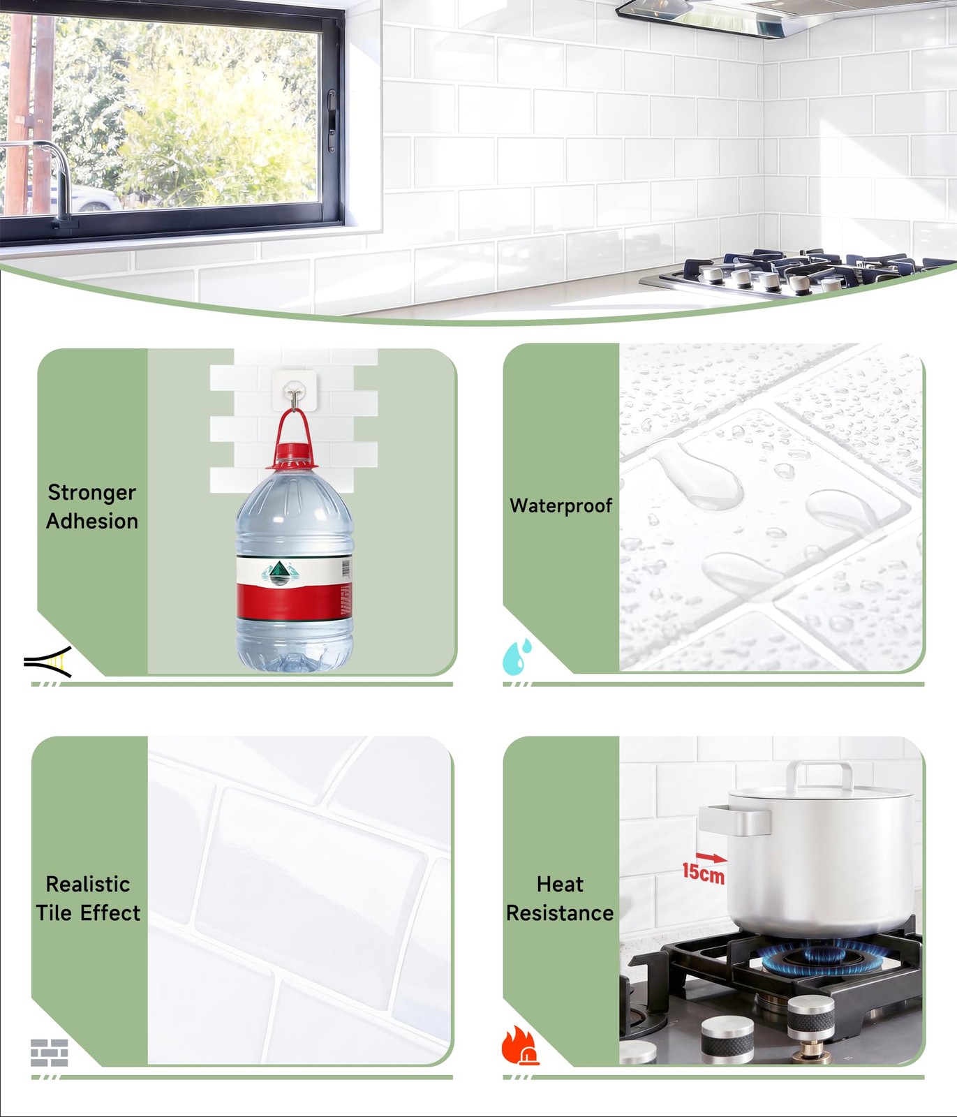 Peel and Stick Backsplash for Kitchen: Self Adhesive Wall Tiles for Bathroom …