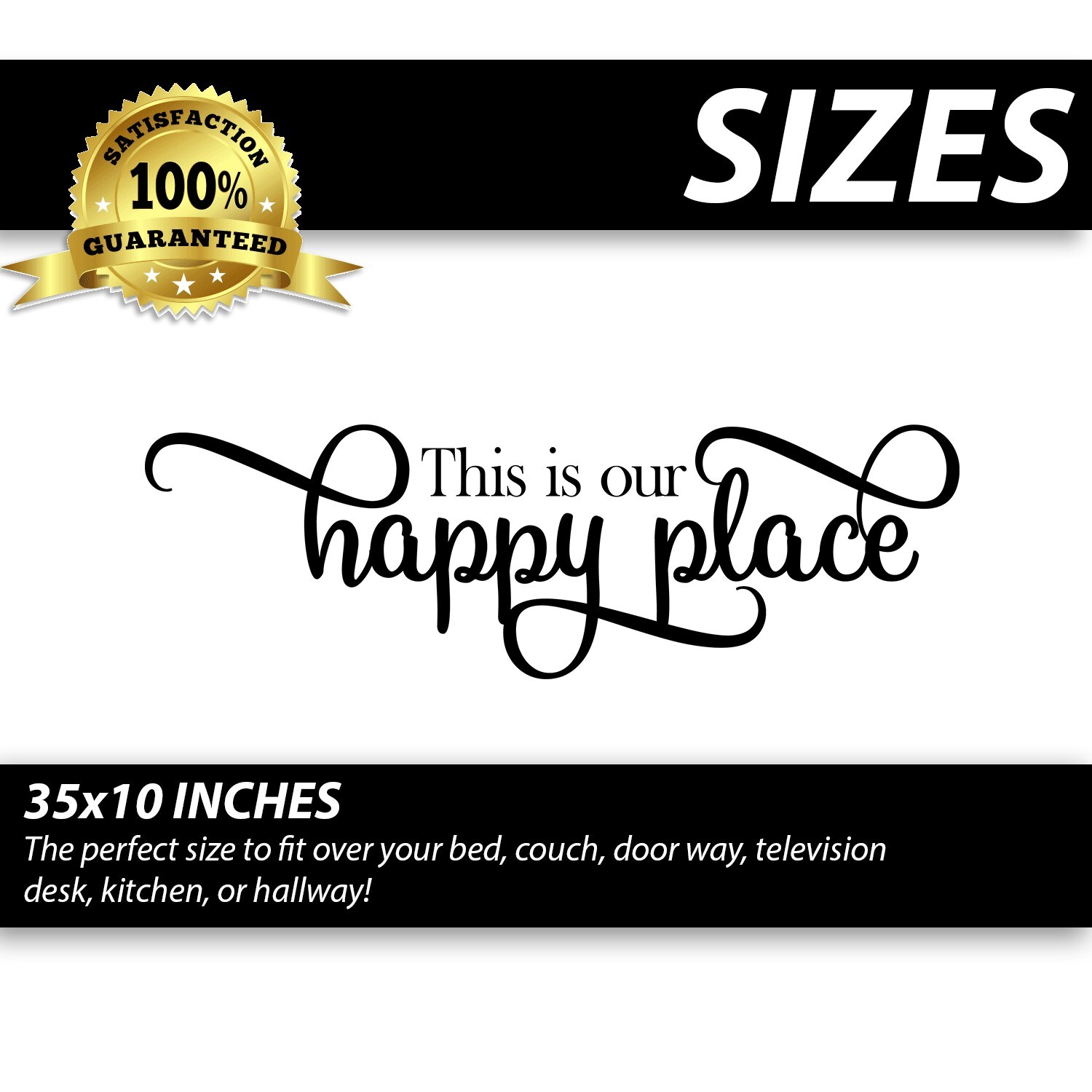 This is Our Happy Place Home Wall Decal Sticker Quote for Bedroom Vinyl Wall Art