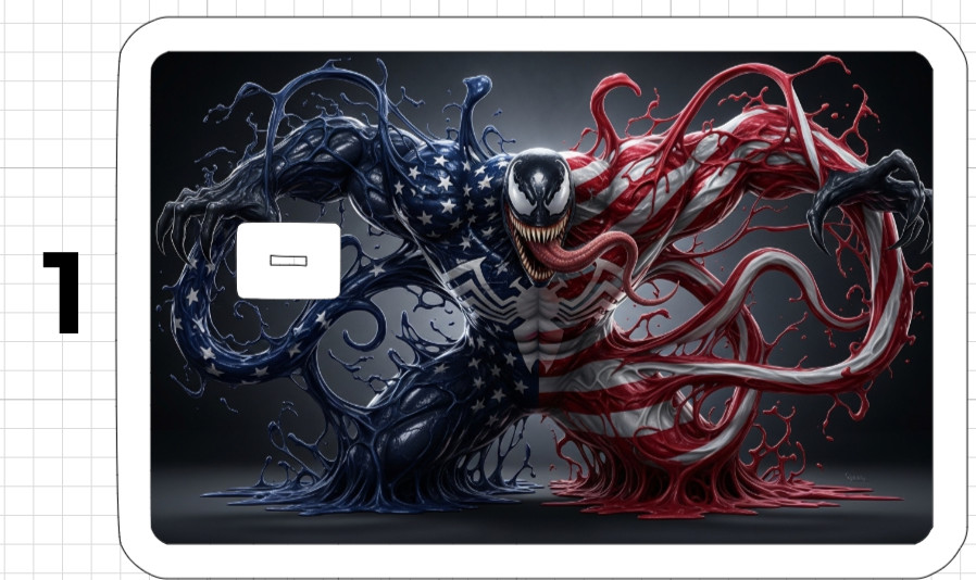 Venom United States Flag ATM Debit Credit Card Skin Sticker Comic USA American