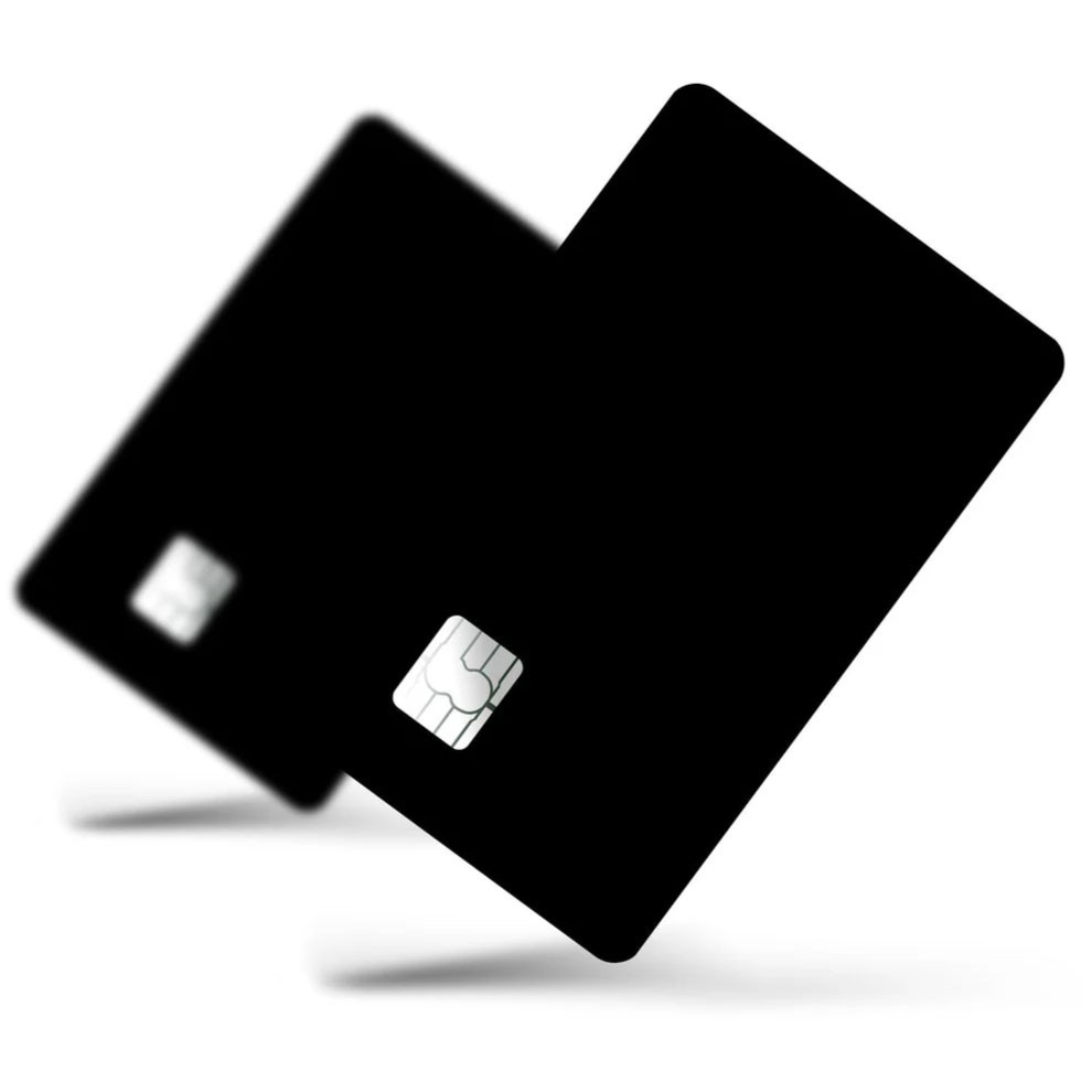 4 Pack Matte Black Credit Card Skin Decal Set Minimalist Stealth 4X Cover