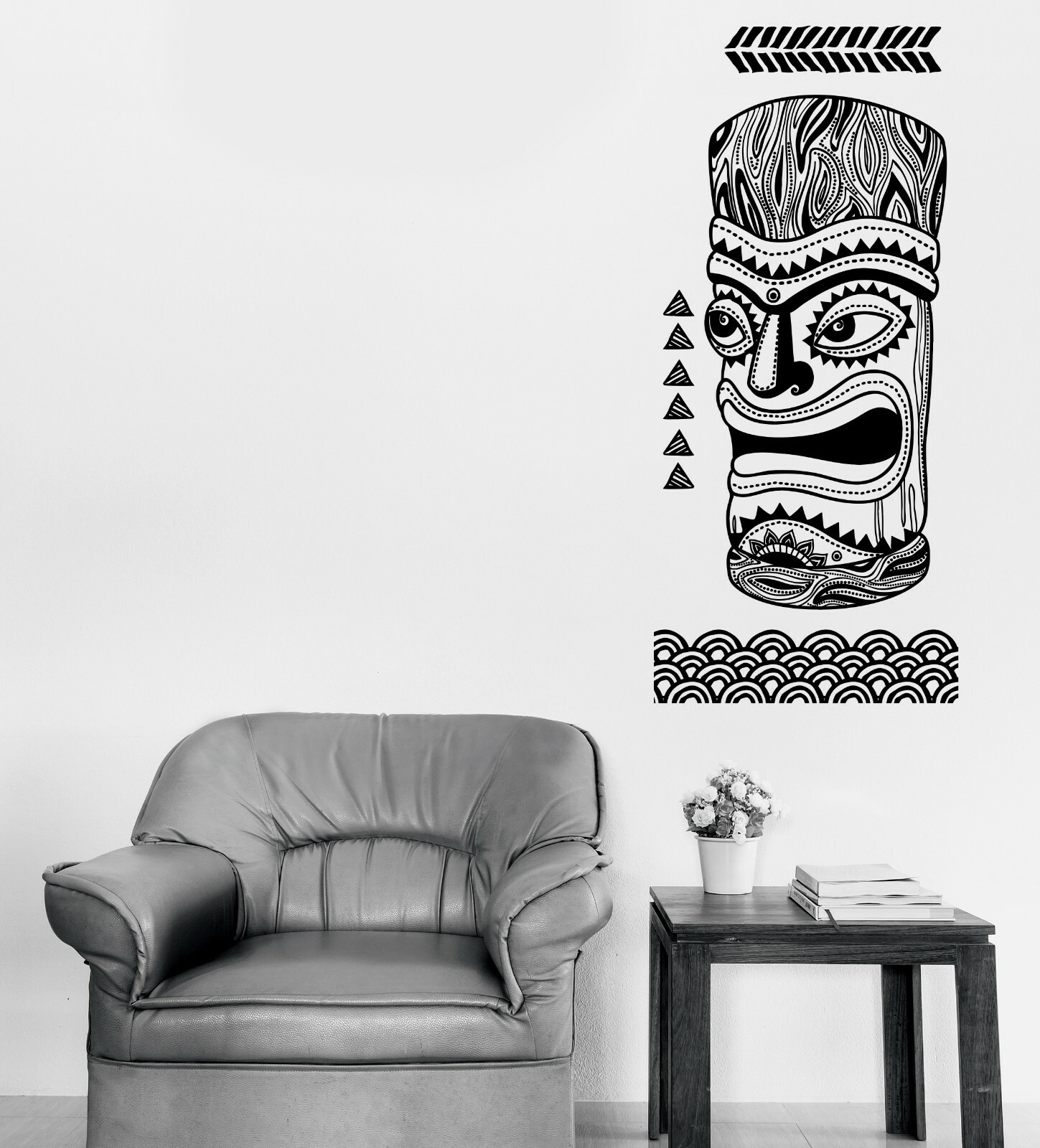 Wall Vinyl Decal Hawaiian Totem Pole Mask Interior Sticker (n1263)