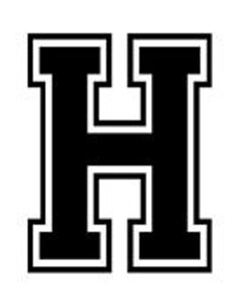 Varsity College Lettering – Letter H – Car Tablet Vinyl Decal