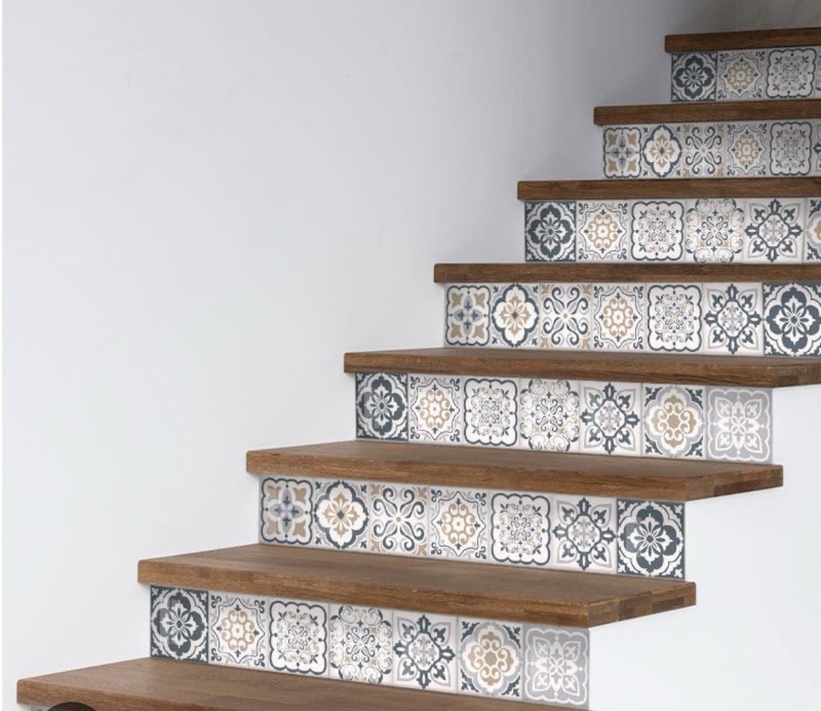 13 Self-adhesive Mosaic Staircase Floor Stickers Imitation Tile Wall Decals