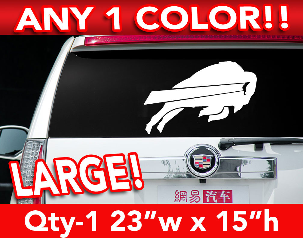 BUFFALO BILLS LOGO LARGE DECAL STICKER 23"x 15" ANY 1 COLOR