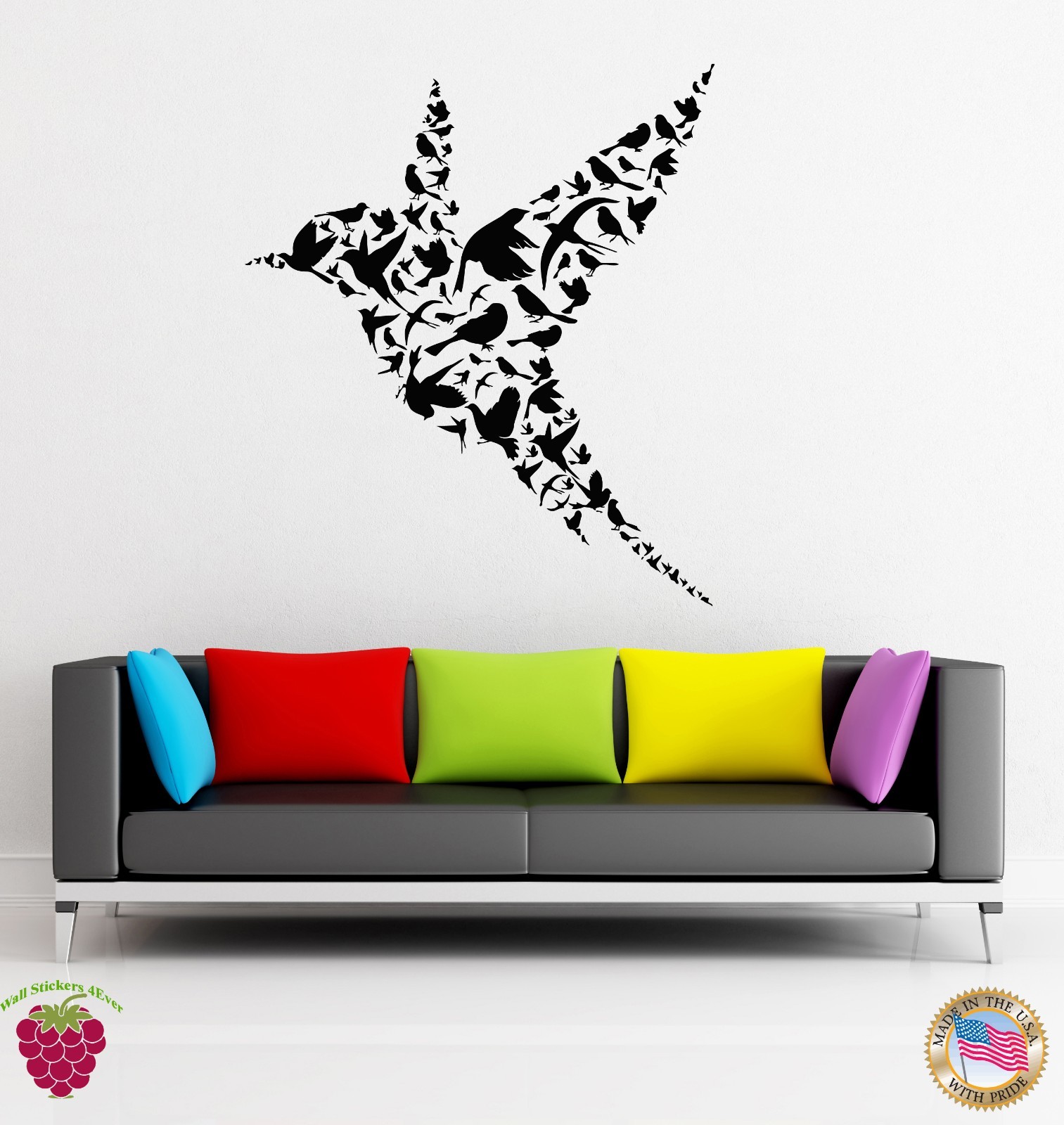 Wall Stickers Vinyl Decal Bird Abstract Modern Unusual Decor For Bedroom (z1783)