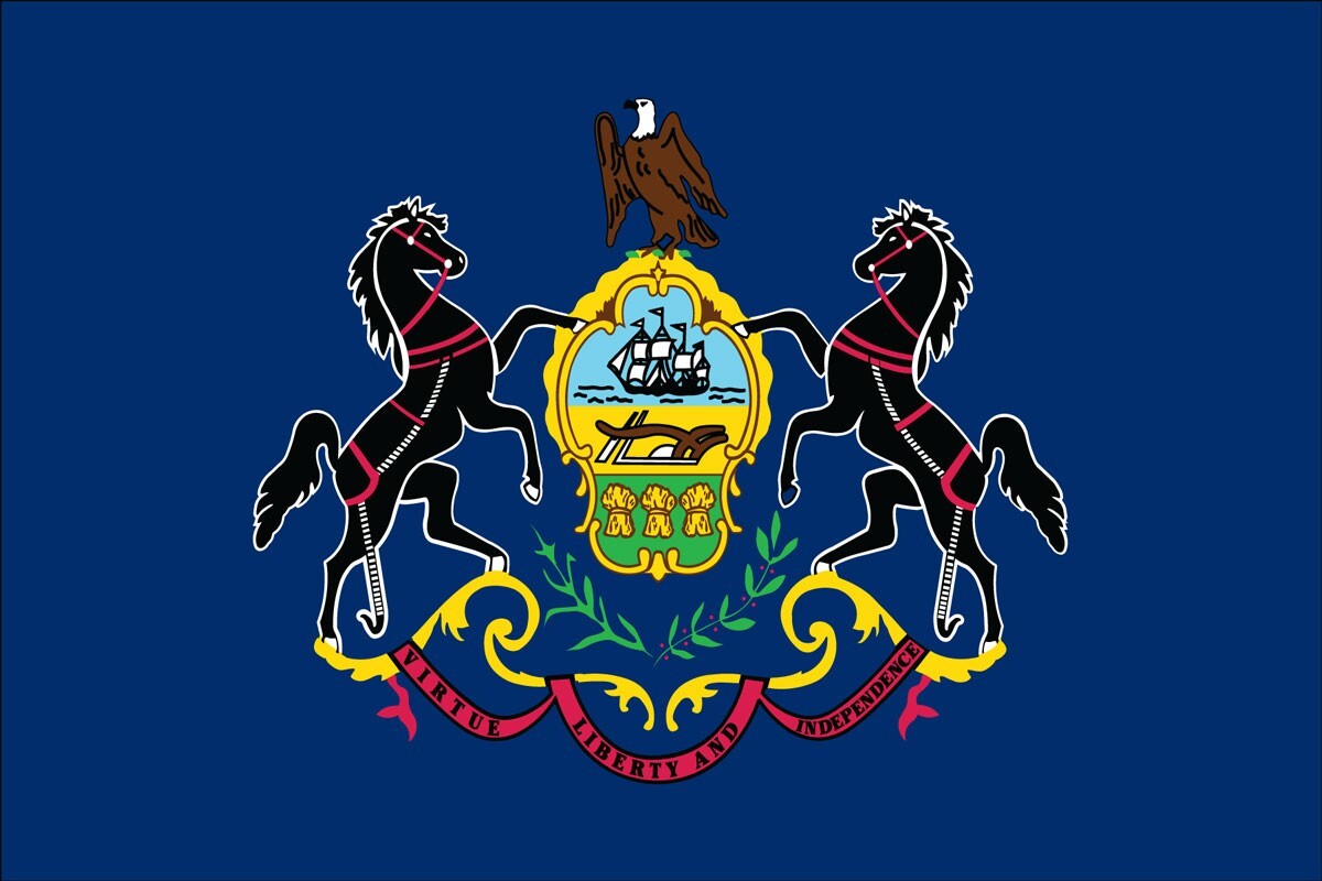 Pennsylvania state flag sticker weatherproof bumper vinyl decal