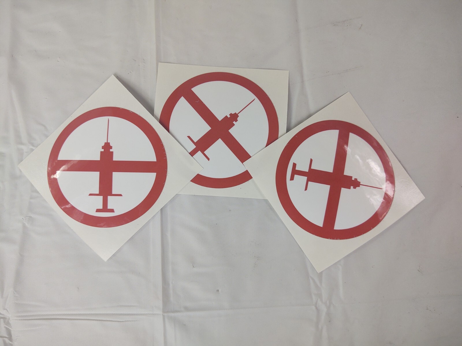 No Syringe Needles Round Trash Can Receptacle Stickers 12 Individual Stickers