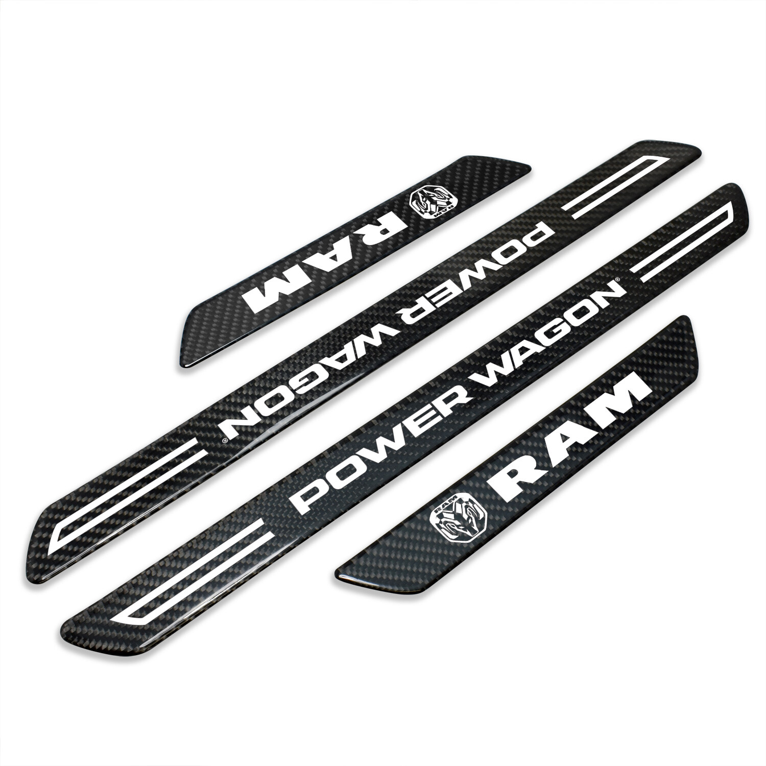 RAM Power Wagon Real Carbon Fiber 4 Pcs Door Sill Kick Plates