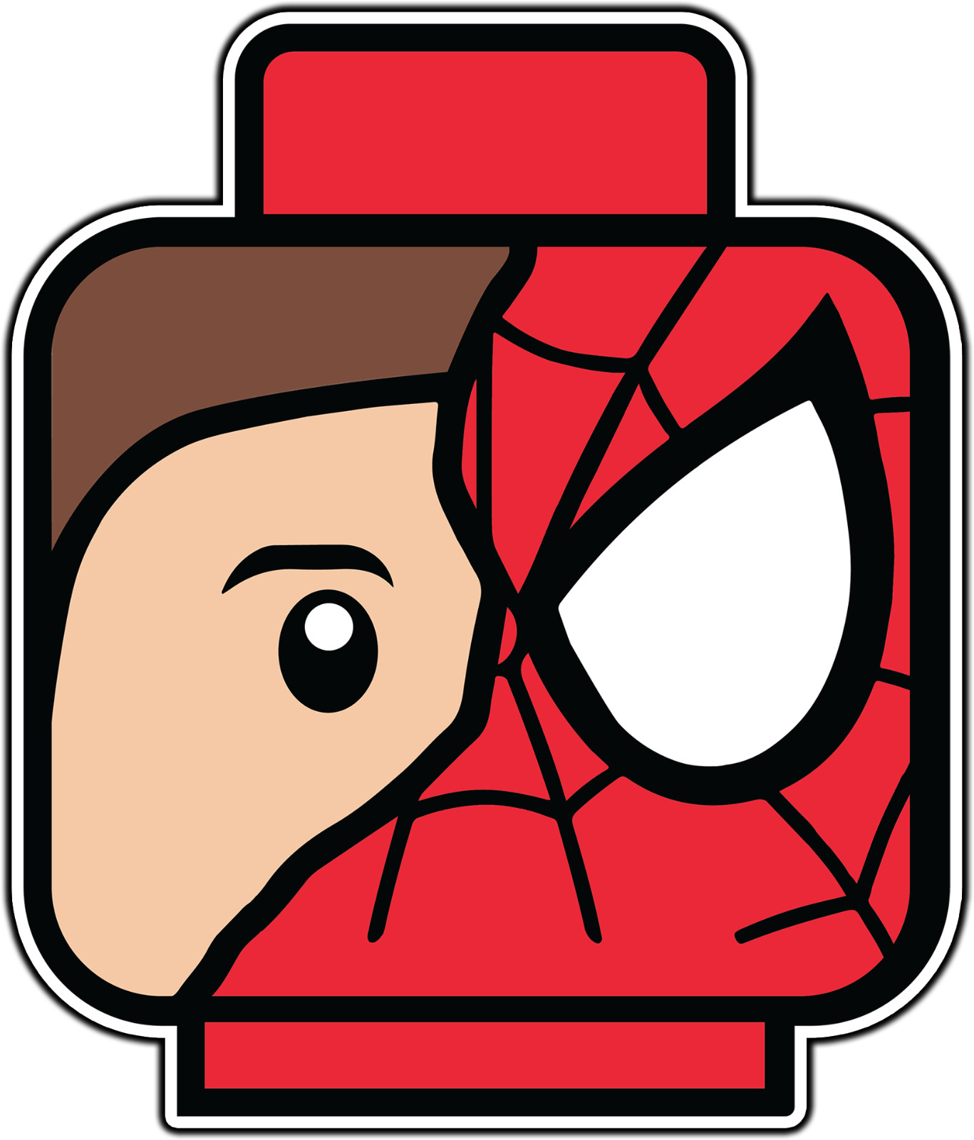 Spider-Man Lego Figure Head #1 Comic Sticker Waterproof Vinyl Decal Die-Cut Car