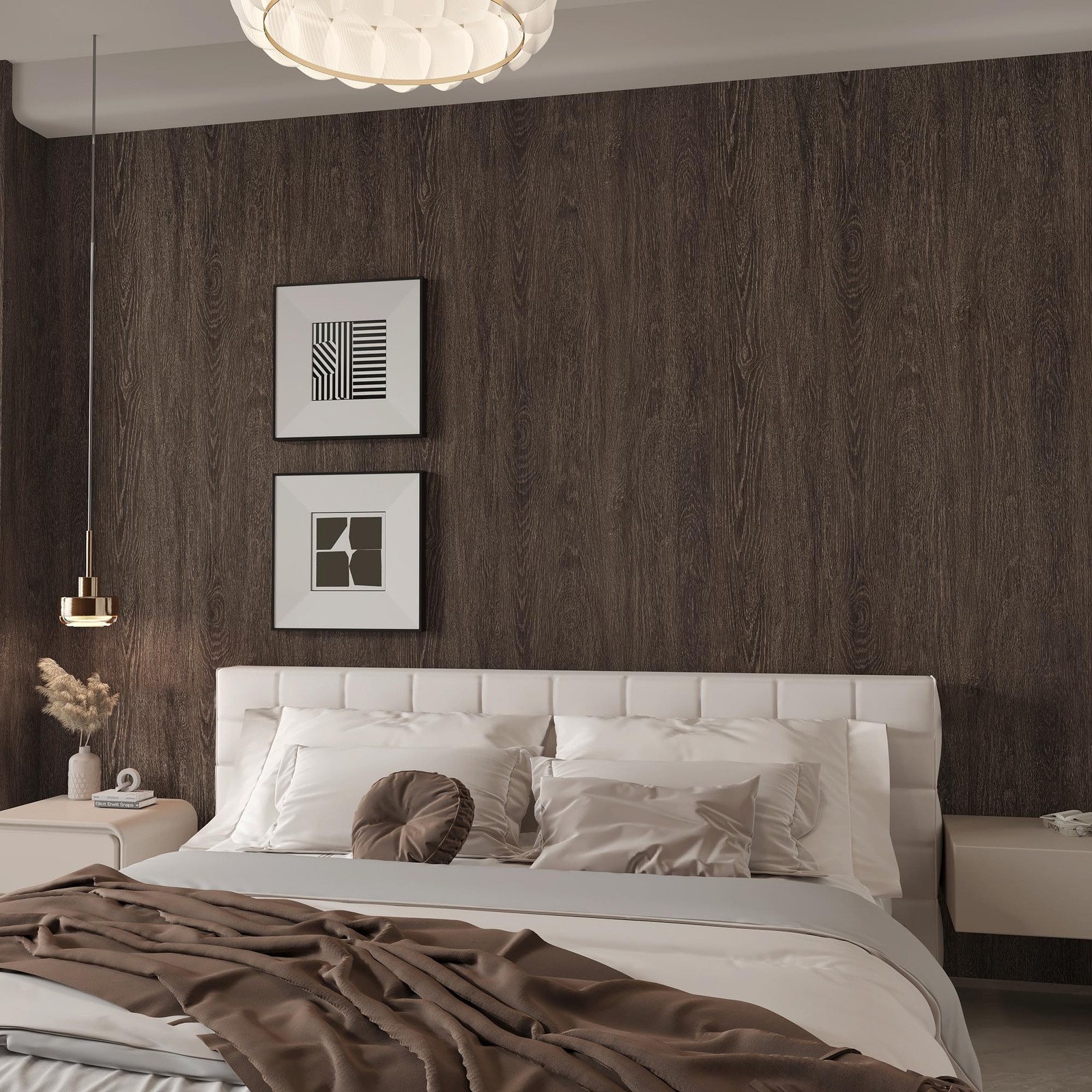 48x78inch Extra Wide Dark Brown Wood Grain 48" x 78", Chocolate