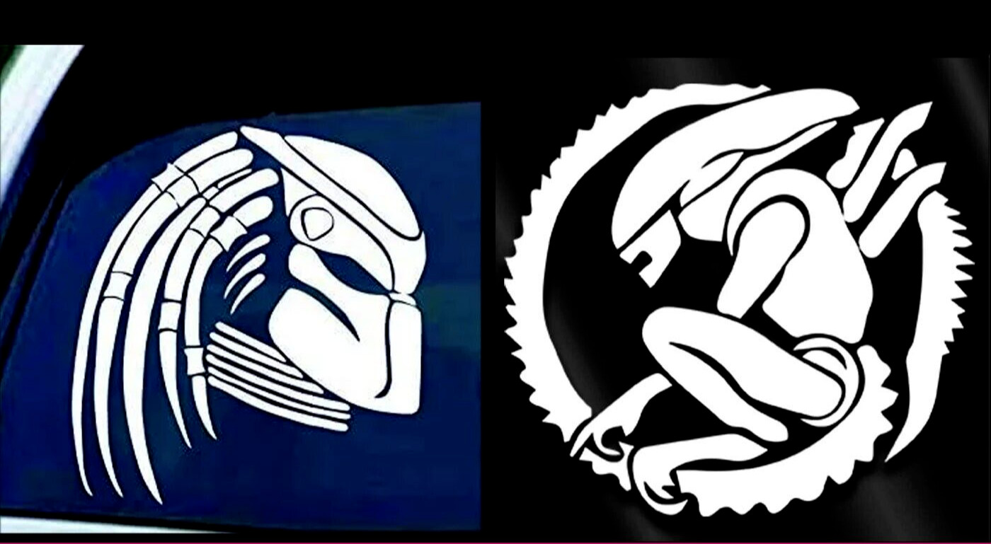 Predator Alien TWO 5" White Vinyl Decal Car Truck Window Laptop Tablet Notebook