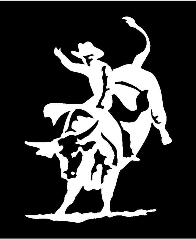 BULL RIDER Vinyl Decal 5" x 7" (11 Colors)