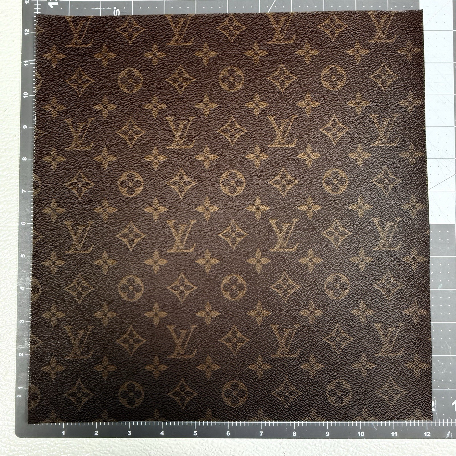 LV Brown Monogram Vinyl for Crafting Classic Size piece 12" X 12" Scrap