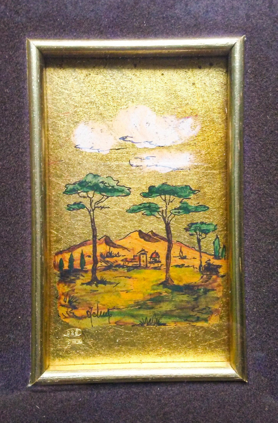 Gold leaf picture on 925 silver foil Florence