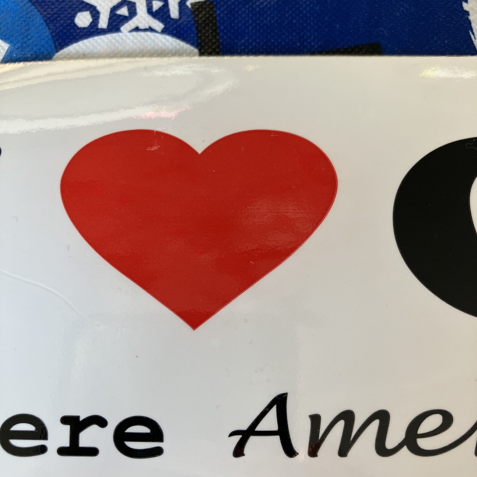 New I Love Guam Black & White Bumper Sticker With Small Pin Hole & Red Heart