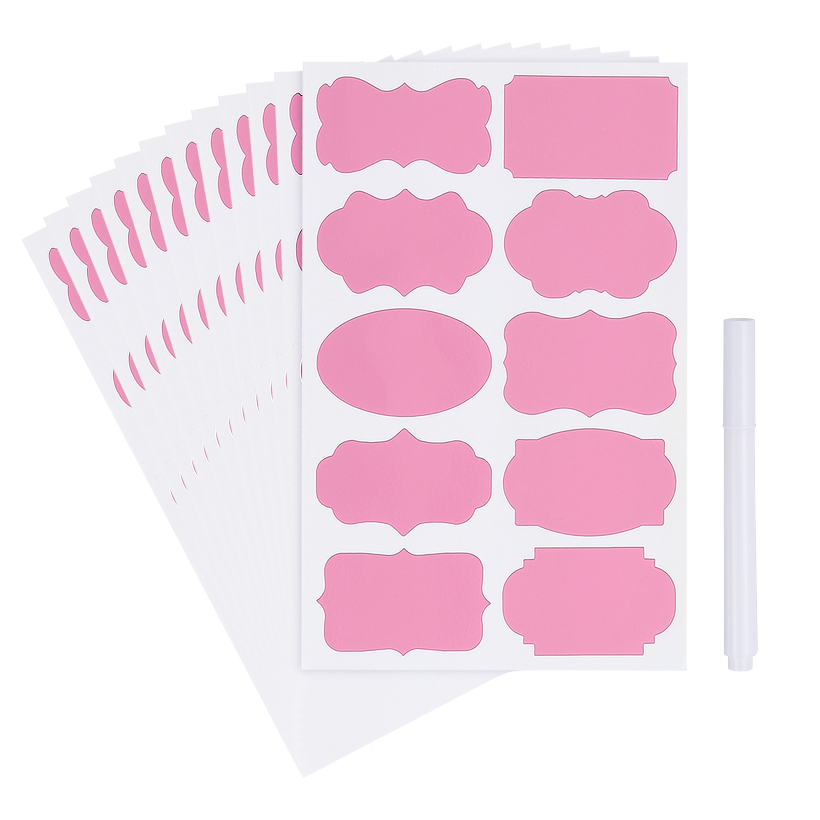 120 Pcs Chalkboard Labels for Jars, 2" x 3" Gift Stickers Labels, Pink
