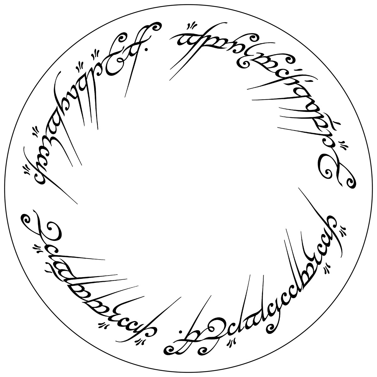LOTR Lord of the Rings One Ring Script Vinyl Decal 6 inches wide