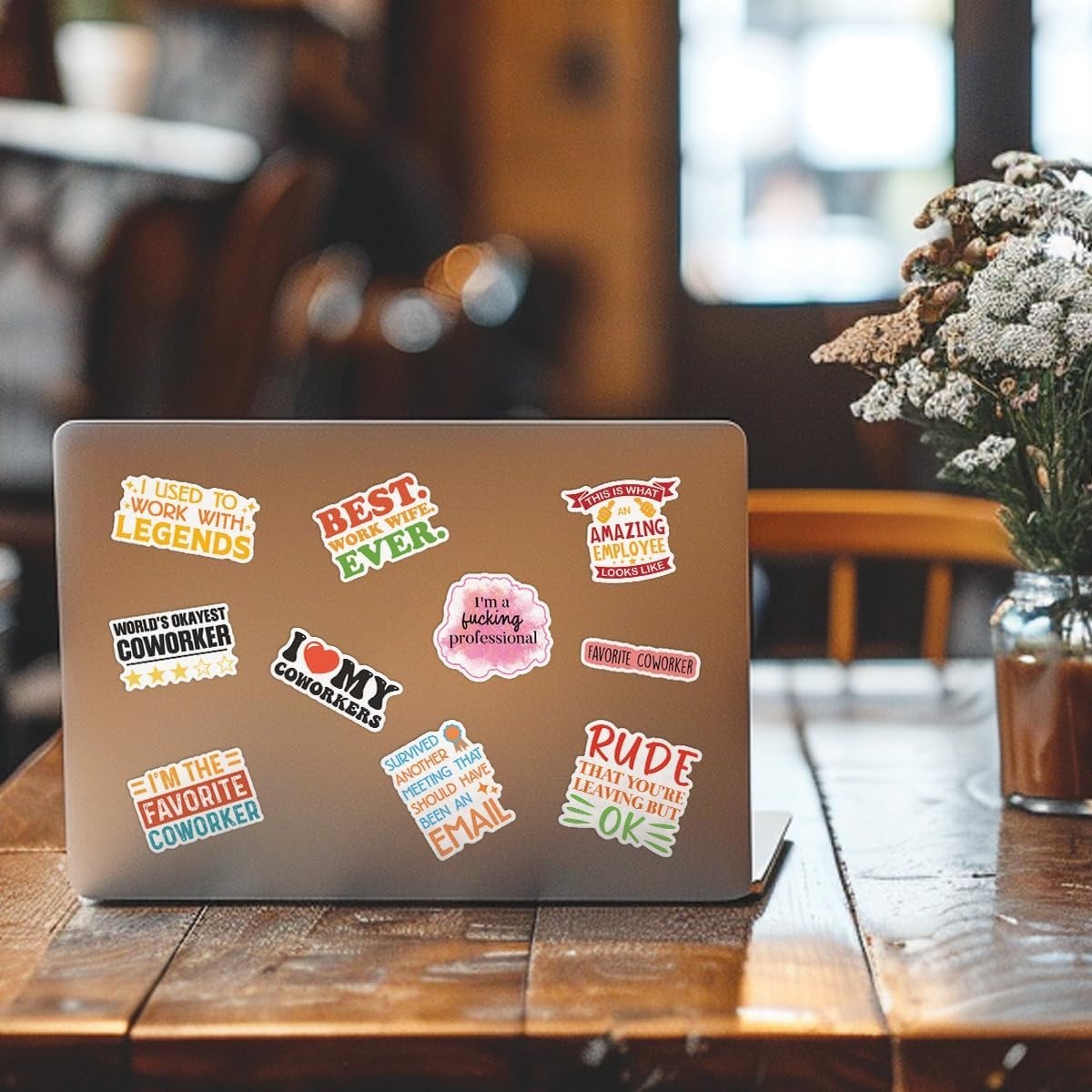 10pcs Coworker Sticker Best Coworker Ever Sarcastic Work Quote Office Humor Gift