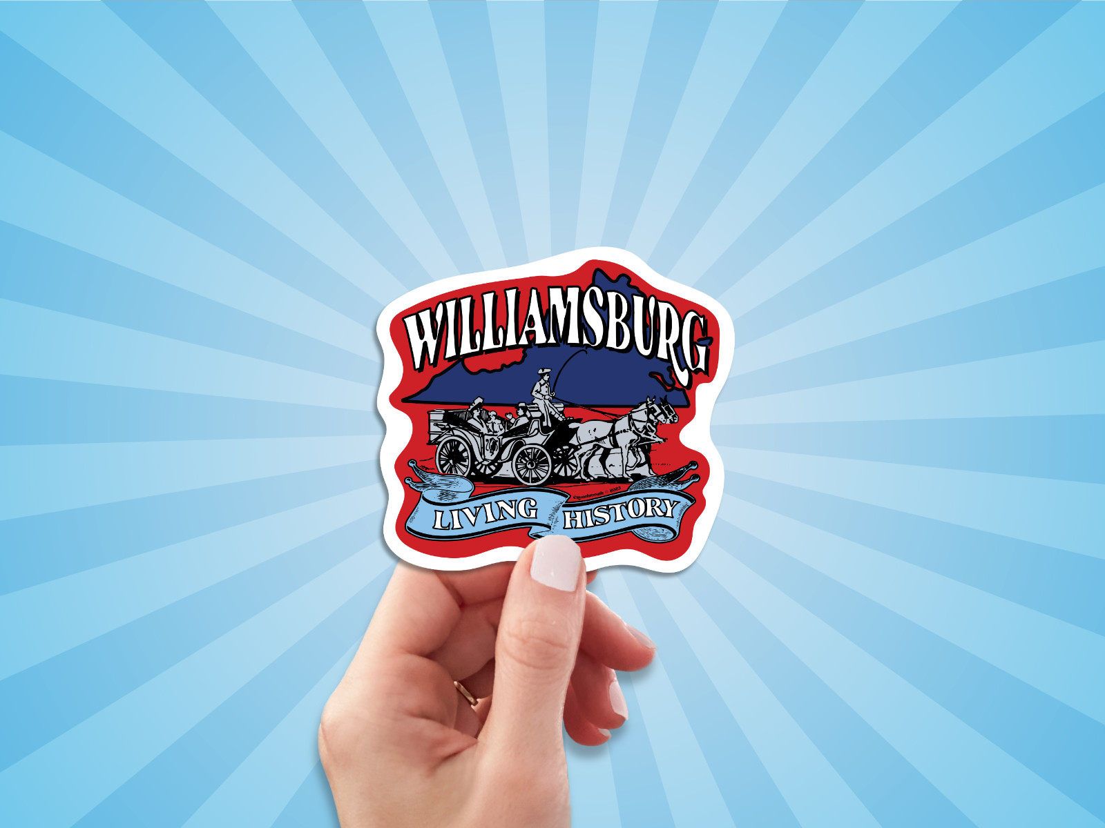 Williamsburg Travel Luggage Sticker, Colonial Williamsburg Virginia Souvenir
