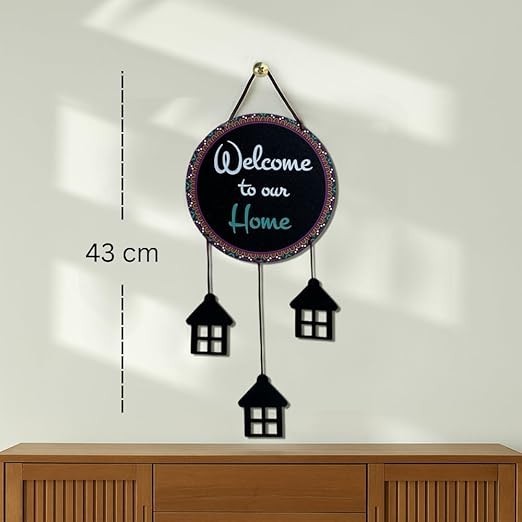 Wooden Wall Hanging Welcome Sign Decorative Quote Board For Home, Door, Entrance