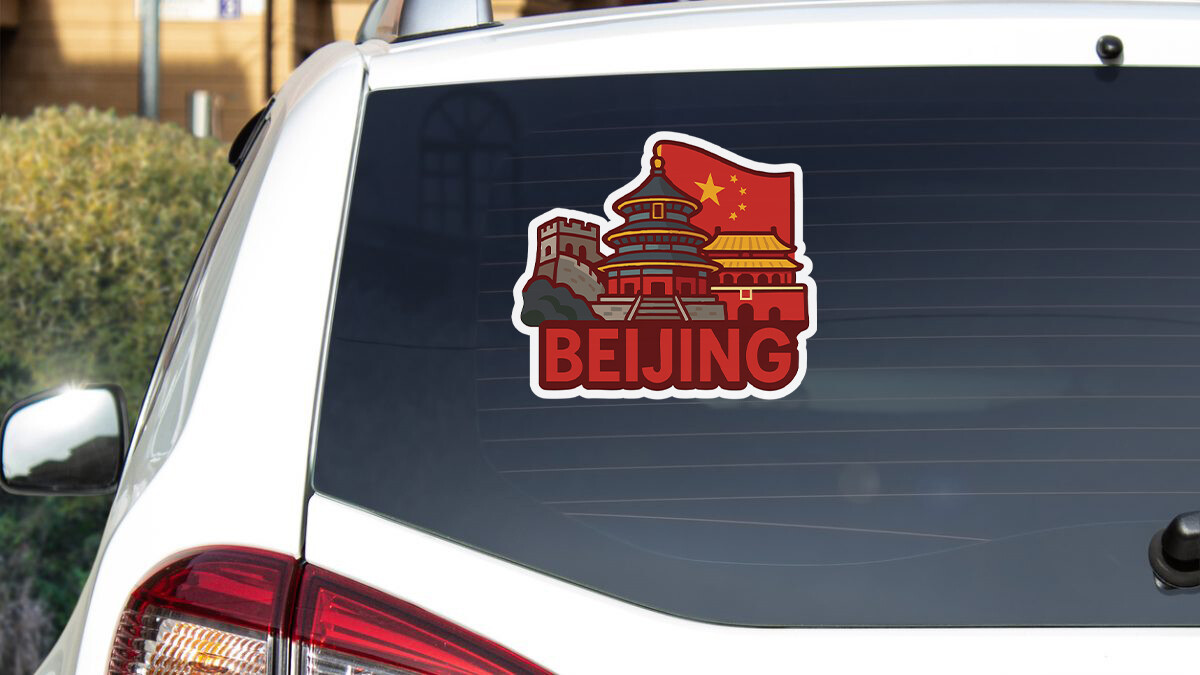 Beijing Sticker Decal Vinyl Die-Cut City Skyline Landmark Design